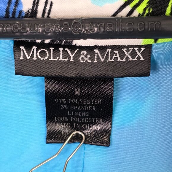 Womens Molly & Maxx Multicolor Abstract Print Blazer Jacket Full Zip Size M - Picture 2 of 7